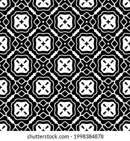 floral seamless pattern background.Geometric ornament for wallpapers and backgrounds. Black and white pattern. 