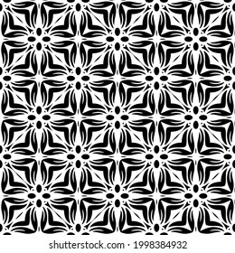 floral seamless pattern background.Geometric ornament for wallpapers and backgrounds. Black and white pattern. 