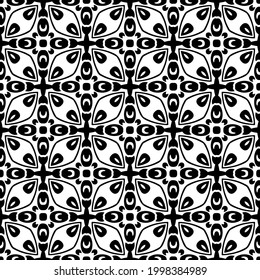 fondo de patrón sin costuras floral.Ornamento geométrico para fondos de paredes y fondos. Patrón blanco y negro. 