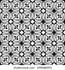 fondo de patrón sin costuras floral.Ornamento geométrico para fondos de paredes y fondos. Patrón blanco y negro. 