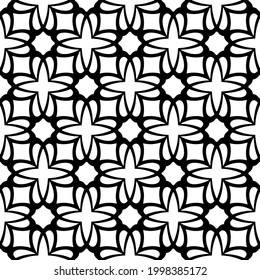 floral seamless pattern background.Geometric ornament for wallpapers and backgrounds. Black and white pattern. 