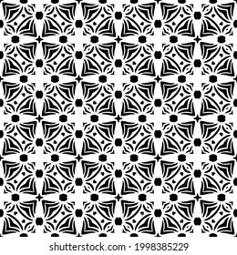 floral seamless pattern background.Geometric ornament for wallpapers and backgrounds. Black and white pattern. 