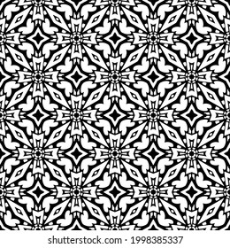 floral seamless pattern background.Geometric ornament for wallpapers and backgrounds. Black and white pattern. 