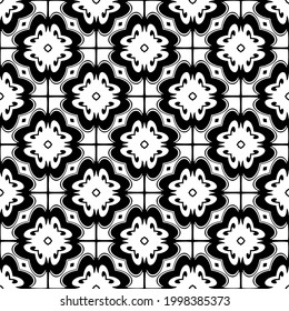floral seamless pattern background.Geometric ornament for wallpapers and backgrounds. Black and white pattern. 