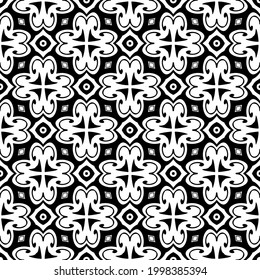 floral seamless pattern background.Geometric ornament for wallpapers and backgrounds. Black and white pattern. 