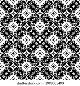 floral seamless pattern background.Geometric ornament for wallpapers and backgrounds. Black and white pattern. 