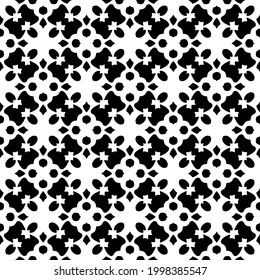 fondo de patrón sin costuras floral.Ornamento geométrico para fondos de paredes y fondos. Patrón blanco y negro. 
