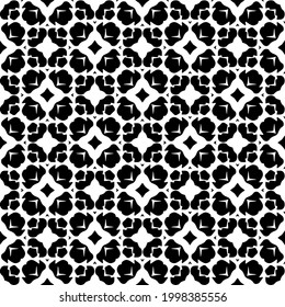 fondo de patrón sin costuras floral.Ornamento geométrico para fondos de paredes y fondos. Patrón blanco y negro. 

