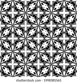 floral seamless pattern background.Geometric ornament for wallpapers and backgrounds. Black and white pattern. 