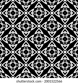 floral seamless pattern background.Geometric ornament for wallpapers and backgrounds. Black and white 

pattern. 