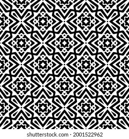 floral seamless pattern background.Geometric ornament for wallpapers and backgrounds. Black and white 

pattern. 