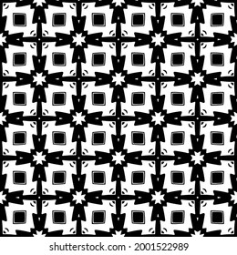floral seamless pattern background.Geometric ornament for wallpapers and backgrounds. Black and white 

pattern. 