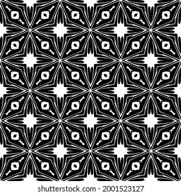 floral seamless pattern background.Geometric ornament for wallpapers and backgrounds. Black and white 

pattern. 
