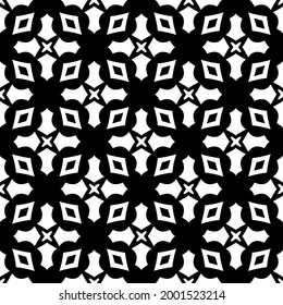 Blumenmuster nahtloser Hintergrund.Geometrisches Ornament für Bildschirmhintergründe und Hintergründe. Schwarz-Weiß 

Muster. 