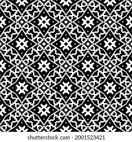 floral seamless pattern background.Geometric ornament for wallpapers and backgrounds. Black and white 

pattern. 