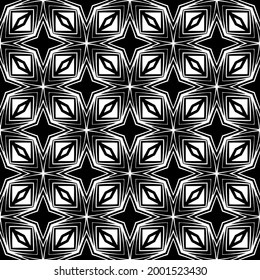 floral seamless pattern background.Geometric ornament for wallpapers and backgrounds. Black and white 

pattern. 
