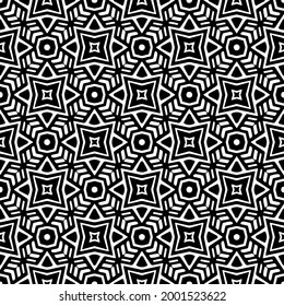 floral seamless pattern background.Geometric ornament for wallpapers and backgrounds. Black and white 

pattern. 