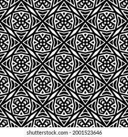fondo de patrón sin costuras floral.Ornamento geométrico para fondos de paredes y fondos. Negro y blanco 

patrón. 