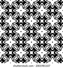 floral seamless pattern background.Geometric ornament for wallpapers and backgrounds. Black and white 

pattern. 