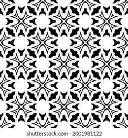 fondo de patrón sin costuras floral.Ornamento geométrico para fondos de paredes y fondos. Negro y blanco 

patrón. 
