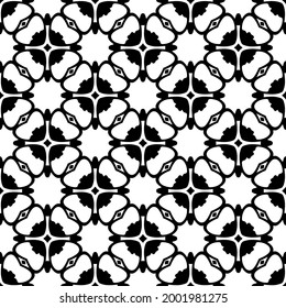 fondo de patrón sin costuras floral.Ornamento geométrico para fondos de paredes y fondos. Negro y blanco 

patrón. 
