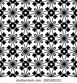 floral seamless pattern background.Geometric ornament for wallpapers and backgrounds. Black and white 

pattern. 