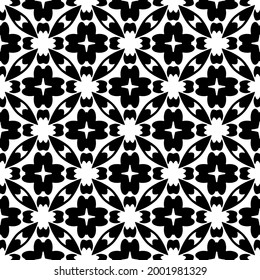 floral seamless pattern background.Geometric ornament for wallpapers and backgrounds. Black and white 

pattern. 