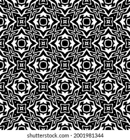 floral seamless pattern background.Geometric ornament for wallpapers and backgrounds. Black and white 

pattern. 