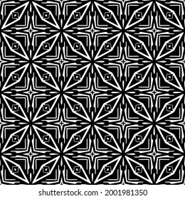 fondo de patrón sin costuras floral.Ornamento geométrico para fondos de paredes y fondos. Negro y blanco 

patrón. 
