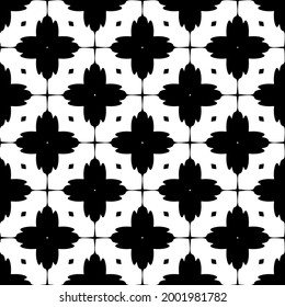 fondo de patrón sin costuras floral.Ornamento geométrico para fondos de paredes y fondos. Negro y blanco 

patrón. 