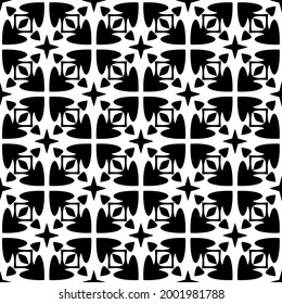 floral seamless pattern background.Geometric ornament for wallpapers and backgrounds. Black and white 

pattern. 