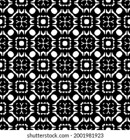 fondo de patrón sin costuras floral.Ornamento geométrico para fondos de paredes y fondos. Negro y blanco 

patrón. 

