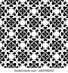 fondo de patrón sin costuras floral.Ornamento geométrico para fondos de paredes y fondos. Negro y blanco 

patrón. 
