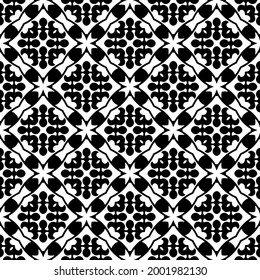 fondo de patrón sin costuras floral.Ornamento geométrico para fondos de paredes y fondos. Negro y blanco 

patrón. 
