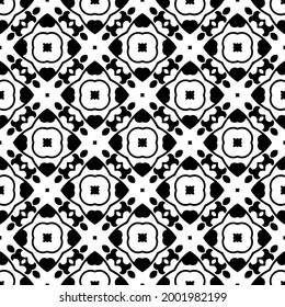 fondo de patrón sin costuras floral.Ornamento geométrico para fondos de paredes y fondos. Negro y blanco 

patrón. 
