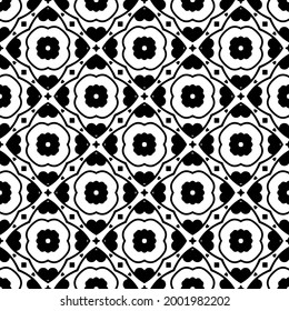 fondo de patrón sin costuras floral.Ornamento geométrico para fondos de paredes y fondos. Negro y blanco 

patrón. 
