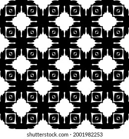 floral seamless pattern background.Geometric ornament for wallpapers and backgrounds. Black and white 

pattern. 