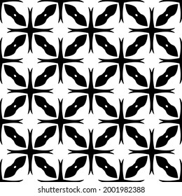 floral seamless pattern background.Geometric ornament for wallpapers and backgrounds. Black and white 

pattern. 