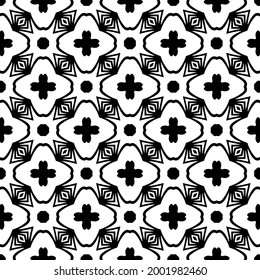 fondo de patrón sin costuras floral.Ornamento geométrico para fondos de paredes y fondos. Negro y blanco 

patrón. 
