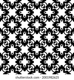 fondo de patrón sin costuras floral.Ornamento geométrico para fondos de paredes y fondos. Negro y blanco 

patrón. 