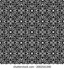 fondo de patrón sin costuras floral.Ornamento geométrico para fondos de paredes y fondos. Negro y blanco 

patrón. 
