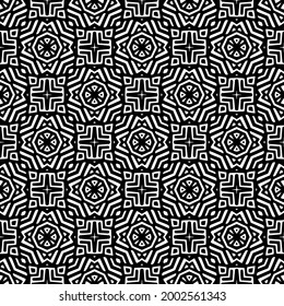 floral seamless pattern background.Geometric ornament for wallpapers and backgrounds. Black and white 

pattern. 
