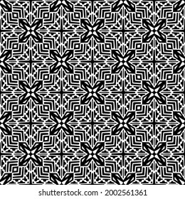 floral seamless pattern background.Geometric ornament for wallpapers and backgrounds. Black and white 

pattern. 
