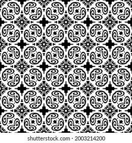 floral seamless pattern background.Geometric ornament for wallpapers and backgrounds. Black and white 

pattern. 
