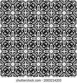 fondo de patrón sin costuras floral.Ornamento geométrico para fondos de paredes y fondos. Negro y blanco 

patrón. 
