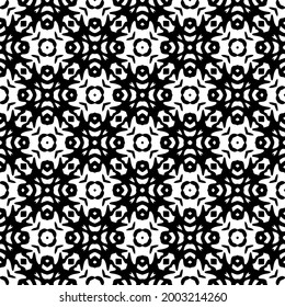 fondo de patrón sin costuras floral.Ornamento geométrico para fondos de paredes y fondos. Negro y blanco 

patrón. 
