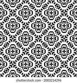 fondo de patrón sin costuras floral.Ornamento geométrico para fondos de paredes y fondos. Negro y blanco 

patrón. 
