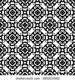 floral seamless pattern background.Geometric ornament for wallpapers and backgrounds. Black and white 

pattern. 
