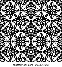 floral seamless pattern background.Geometric ornament for wallpapers and backgrounds. Black and white 

pattern. 
