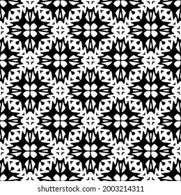 floral seamless pattern background.Geometric ornament for wallpapers and backgrounds. Black and white 

pattern. 
